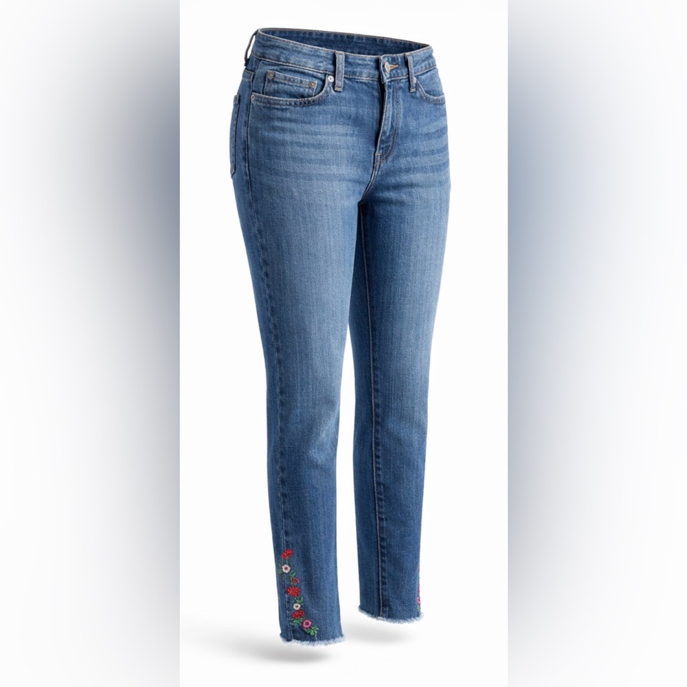 Levi’s 711 Skinny Jeans With Floral Embroidery Sz 30